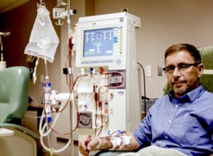 Patient with kidney failure on dialysis