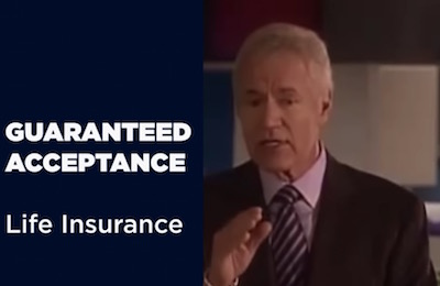 Colonial Penn guaranteed life insurance commercial with Alex Trebek